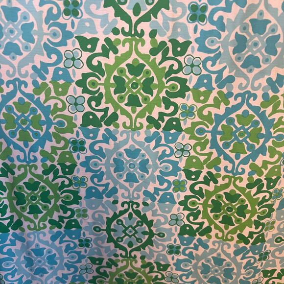 Talbots Effortless Jersey Polo Dress Medallion Tiles Print Sz Medium - Picture 5 of 7